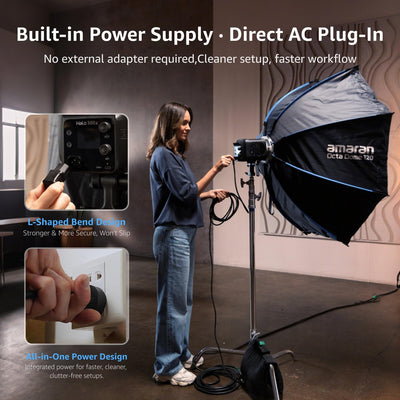 amaran Halo 300x: Built-in Power Supply, Direct AC Plug-In