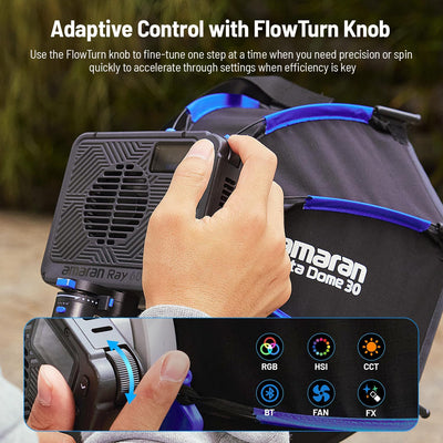 amaran Ray 60c: Adaptive Control with FlowTurn Knob