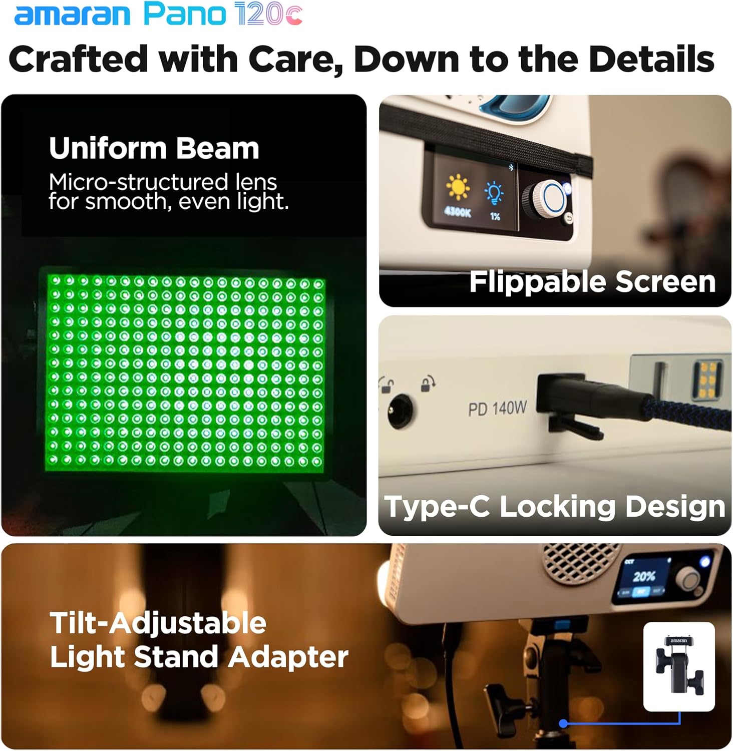 Amaran Pano 120c Kit (Charcoal)