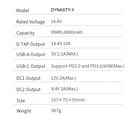 Rolux Dynasty II 99Wh V-Mount Battery USB-C Input/Output