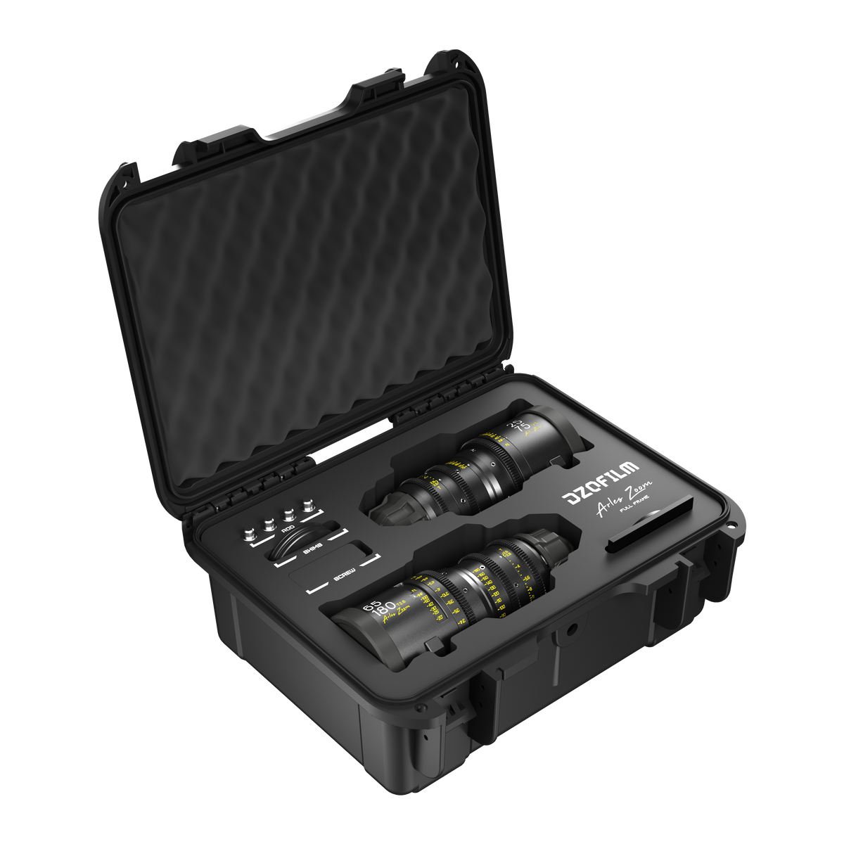 DZOFILM Arles Zoom two-lens hard-case set, open case right angle