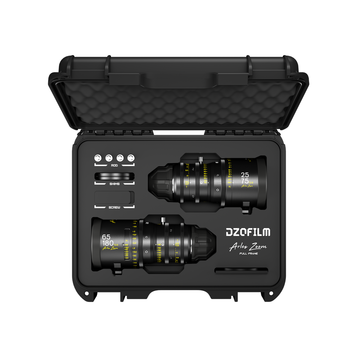 DZOFILM Arles Zoom 25-75mm and 65-180mm two-lens set in hard case