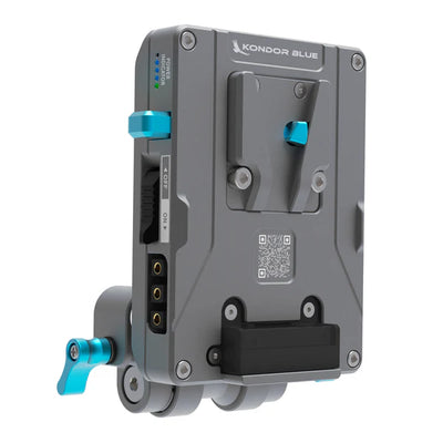 Kondor Blue Pro V-Mount Battery Plate with Swiveling Rod Block (Space Gray)