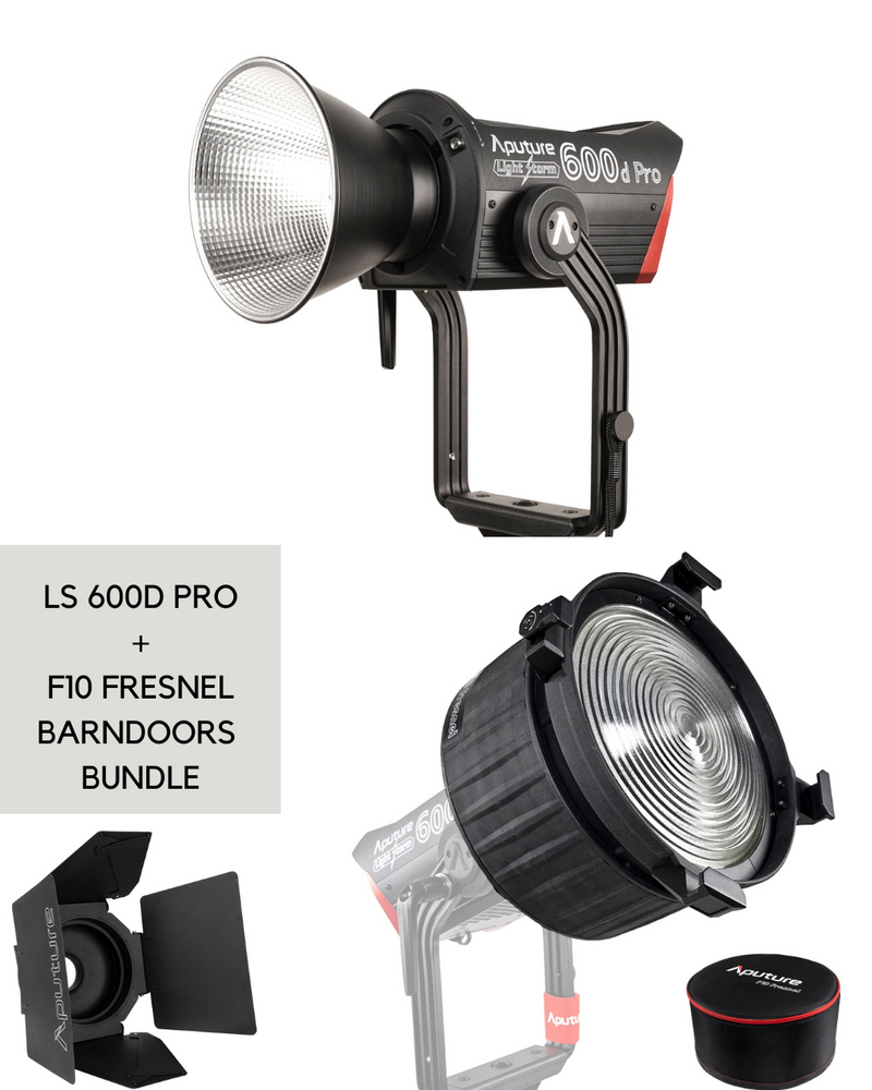 (BUNDLE) Aputure LS 600D Pro (V) + F10 Fresnel + F10 Barndoor Combo