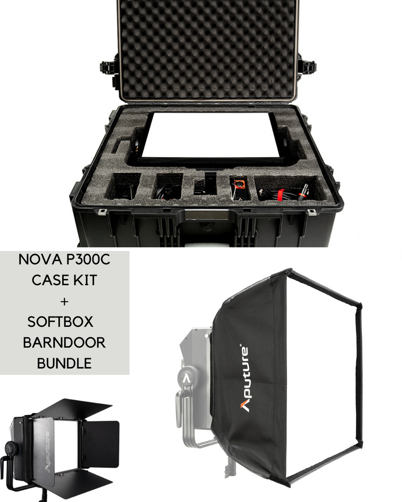 (BUNDLE) Aputure Nova P300c Case Kit + Softbox + Barndoor