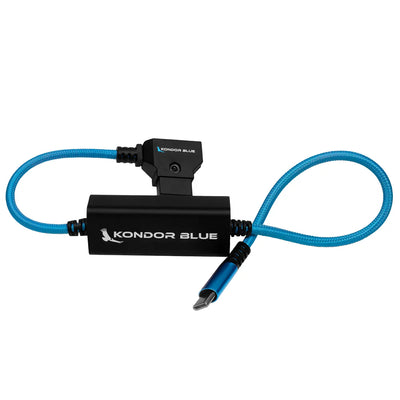 Kondor Blue 16" D-Tap to USB C Power Delivery Cable for Mirrorless Cameras & Laptops