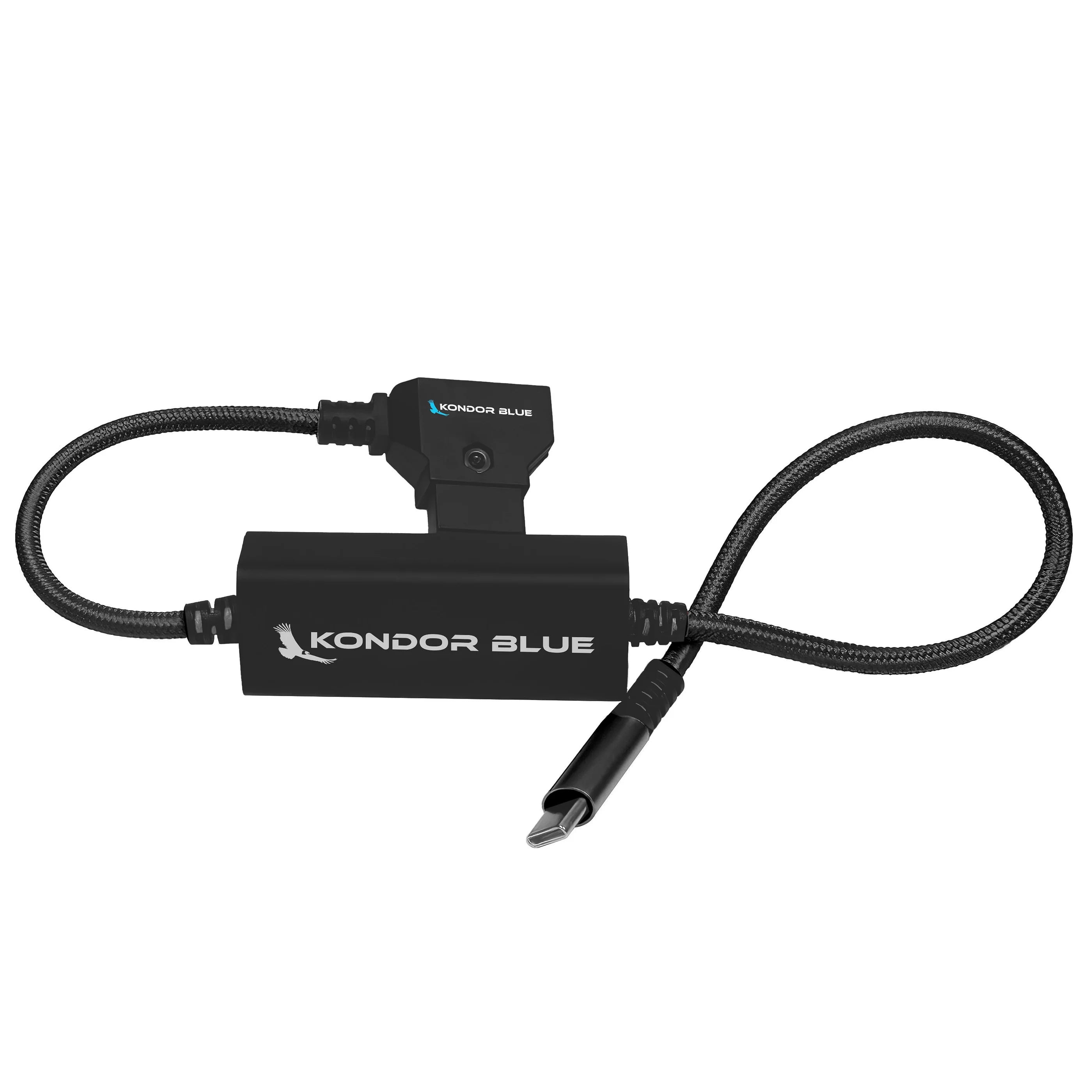 Kondor Blue 16" D-Tap to USB C Power Delivery Cable for Mirrorless Cameras & Laptops (Raven Black)