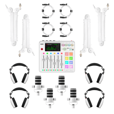 Rode Pro Podcaster Bundle (4-Person) White