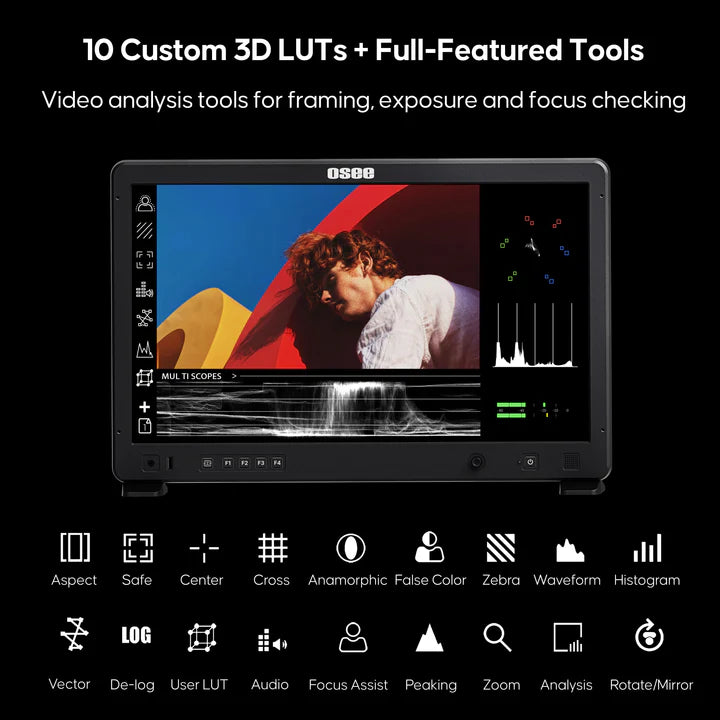 Mega 22S4 22“ Horizontal/Vertical Multi-View Production Monitor, 1500nits 3*4K60 + 3*3G-SDI Inputs Broadcast Monitor