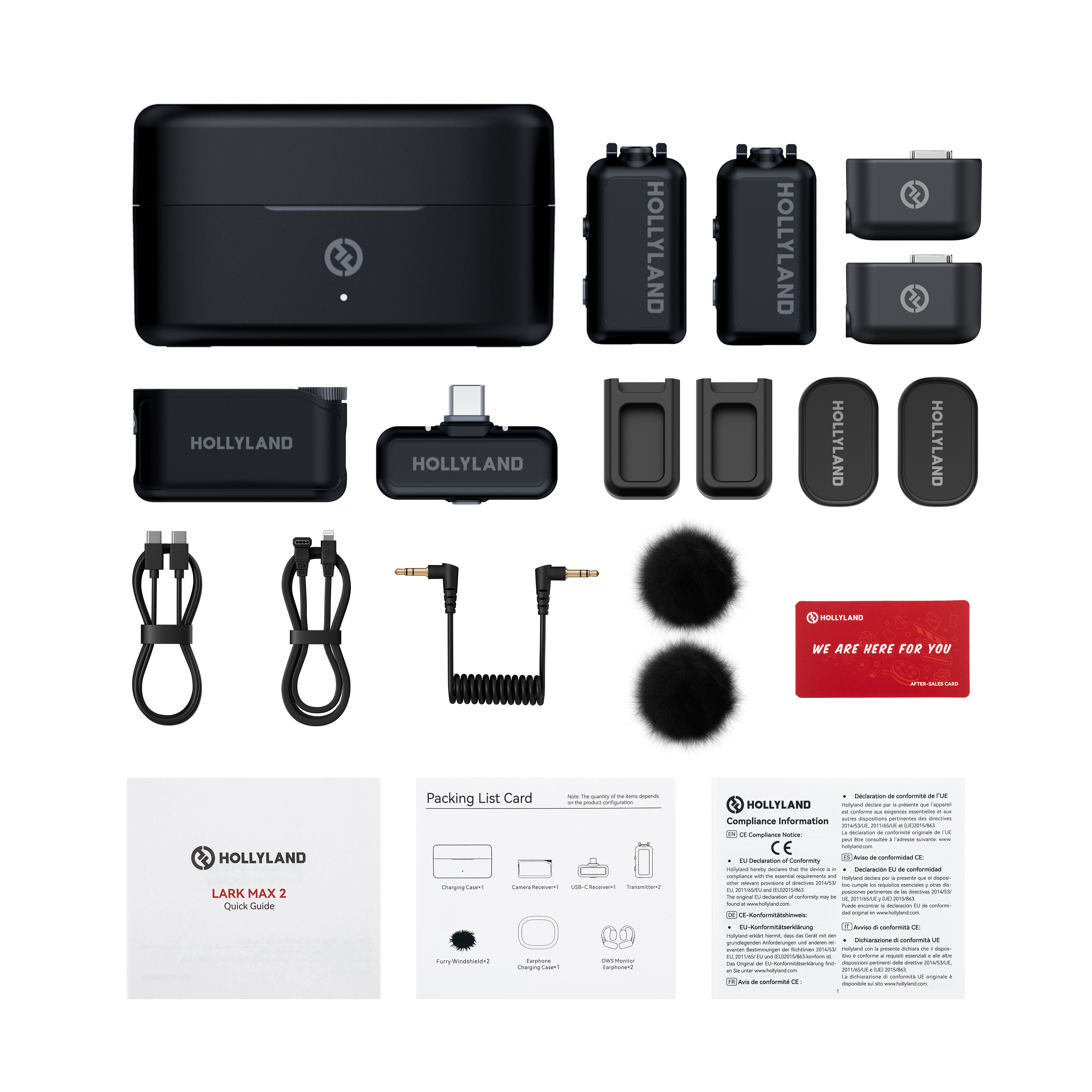 Hollyland LARK MAX 2 Combo 2-person wireless microphone system kit in Space Gray