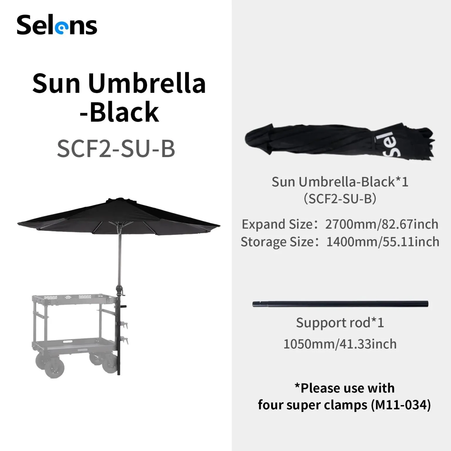 Selens Sun Umbrella Series - Black (SCF2-SU-B)