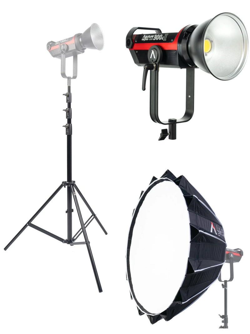 BUNDLE) Aputure LS 300D II V Light Dome II FPS Light Stand