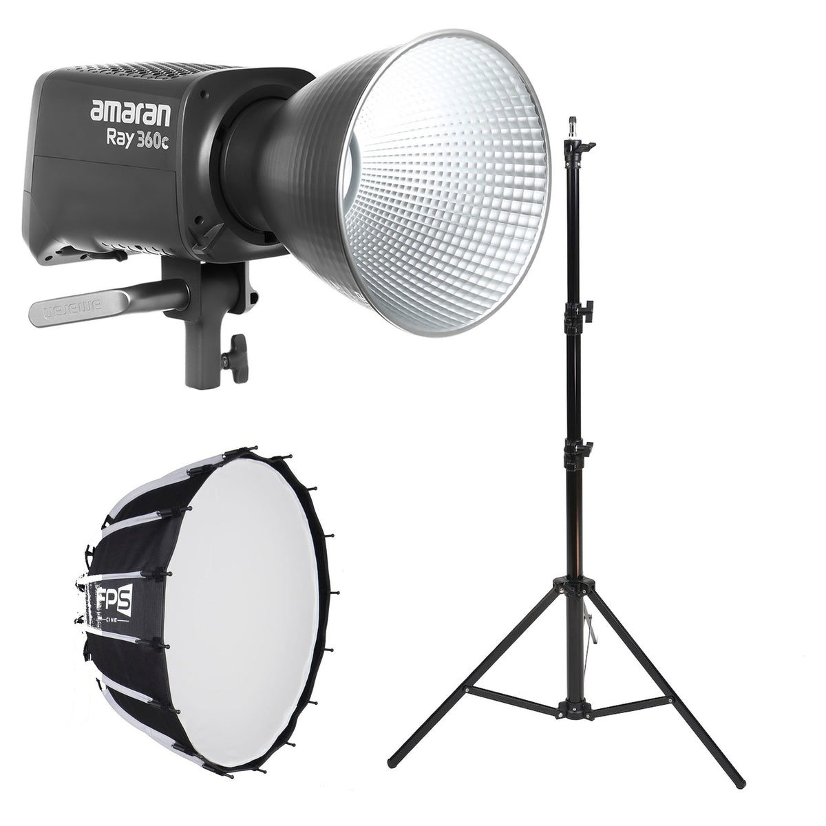 Amaran Ray 360c Complete Lighting Kit, Focus Light version with FPS P55 parabolic softbox