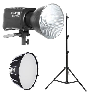 Amaran Ray 360c Complete Lighting Kit, Focus Light version with FPS P55 parabolic softbox