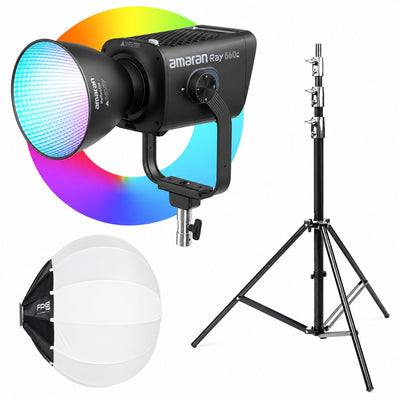 Amaran Ray 660c Complete Lighting Kit — Soft Light (L90 Lantern): amaran ray 660c light, FPS modifier and light stand