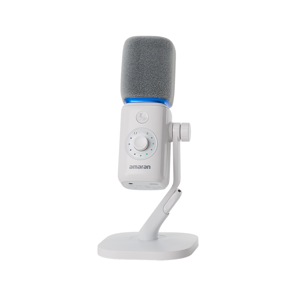 amaran Cam Streaming Starter Bundle (White) with amaran Cam, Verge light, Mic and desk stand