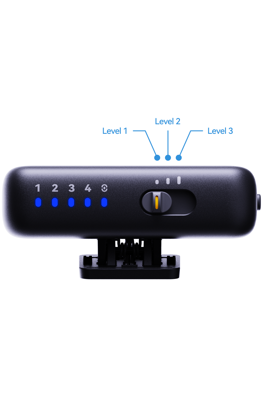 Hollyland LARK M3 Camera Receiver with three-level gain slider