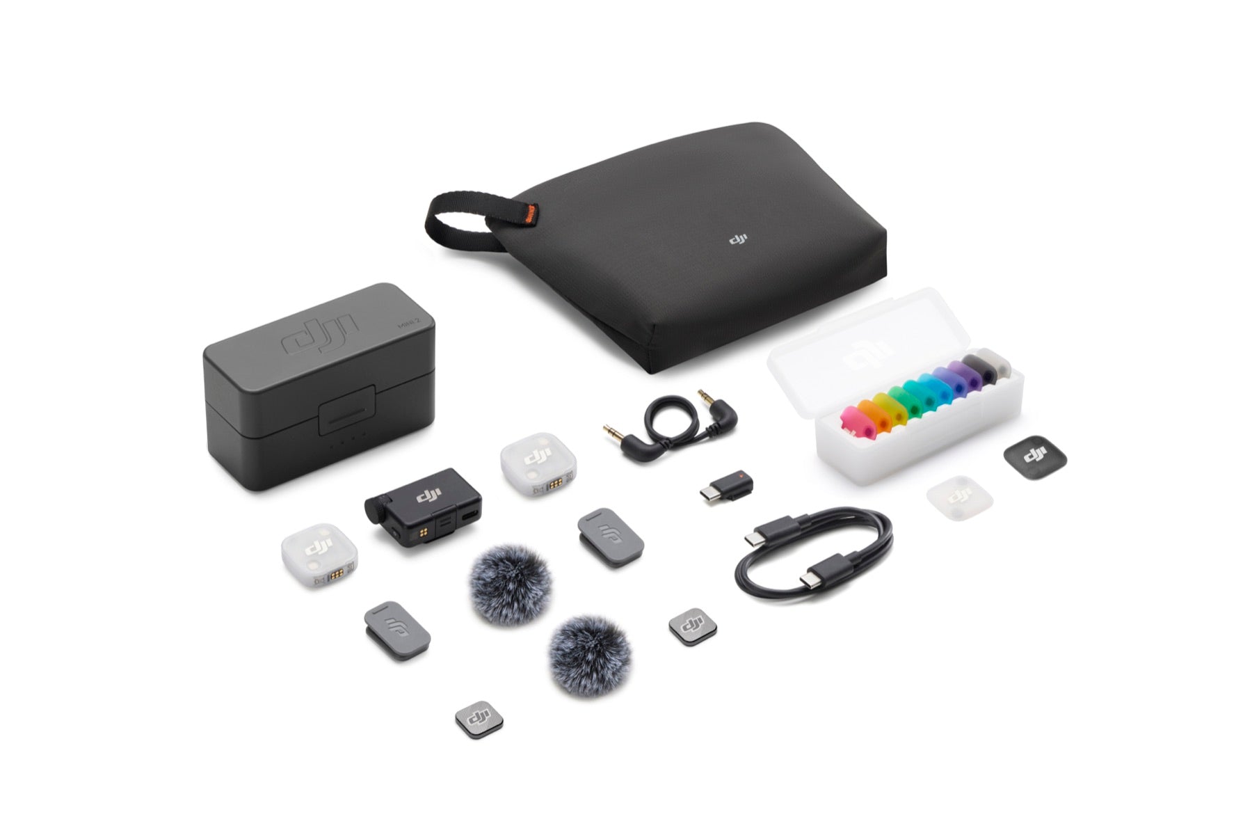 DJI Mic Mini 2 (2 TX + 1 RX + Charging Case) charging case kit view 5 - Filmgear Canada