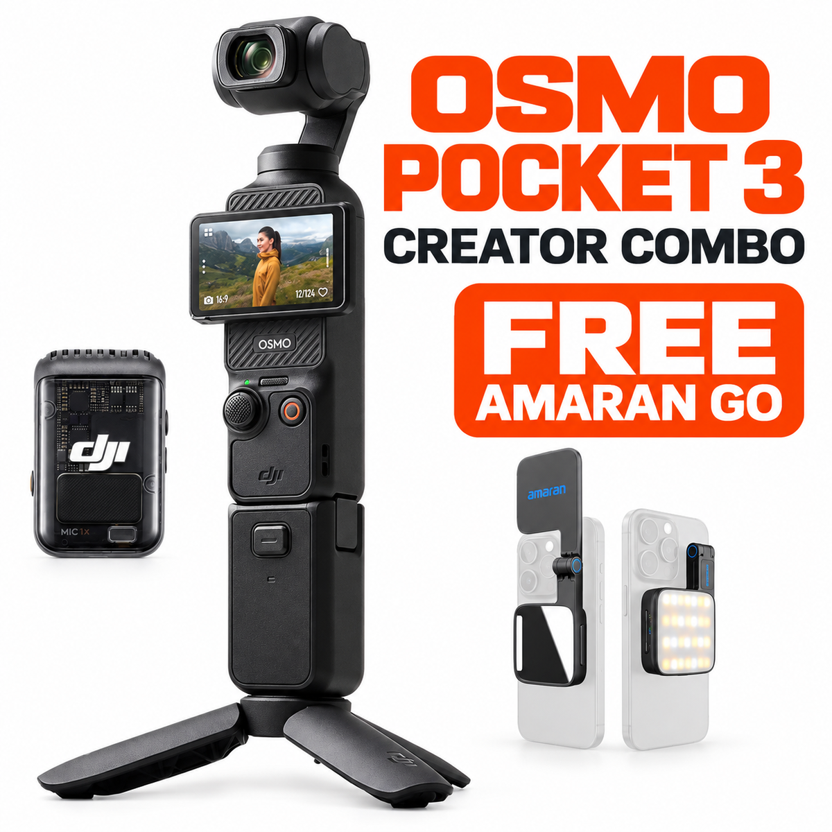 DJI Osmo Pocket 3 Creator Combo with free amaran Go
