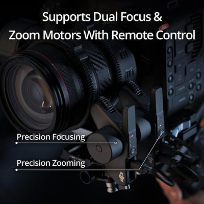 DJI RS 4 Pro dual focus and zoom motor control demonstration; second motor sold separately