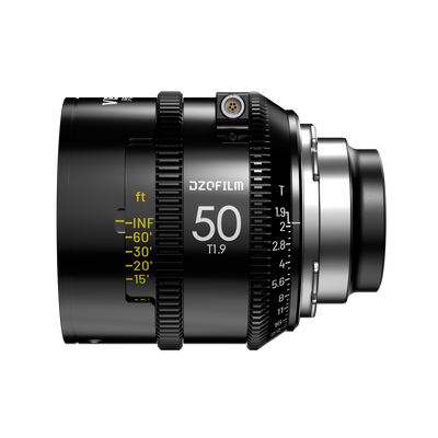 DZOFilm Vespid2 50mm T1.9 prime, ARRI PL, feet focus scale