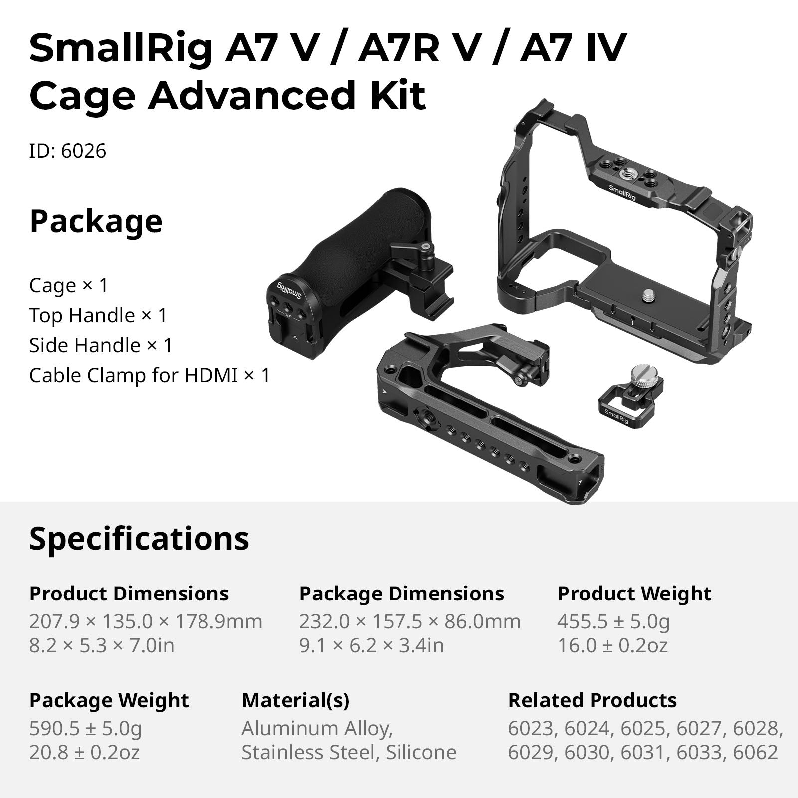 SmallRig Advanced Cage Kit for Sony A7 V/ A7R V/ A7 IV 6026