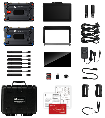 Hollyland Pyro 5 & Pyro S Kits official product images and included accessories