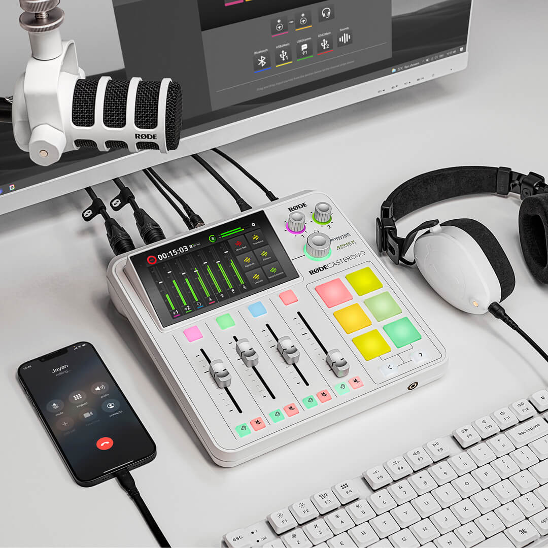 RODE RODECaster Duo Integrated Audio Production Studio (White)