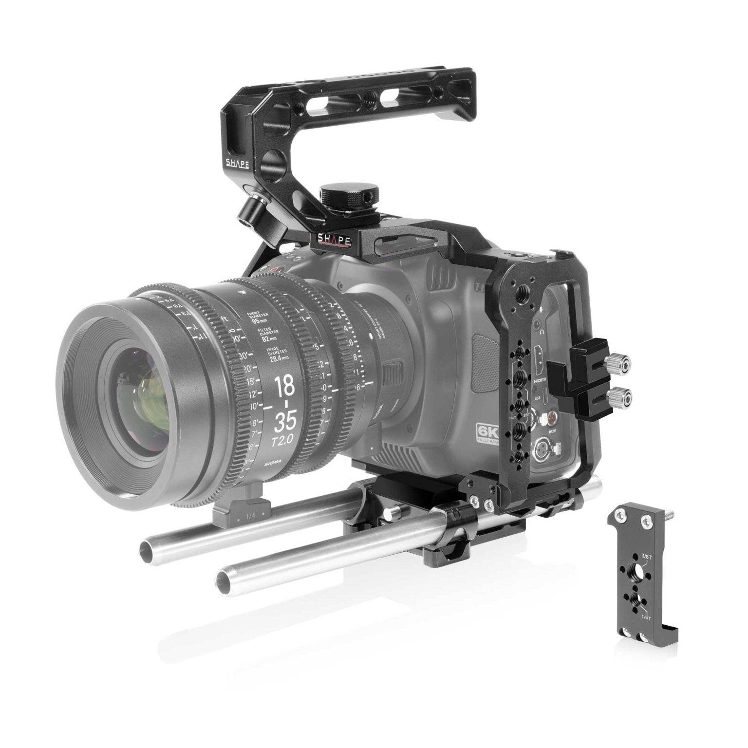 SHAPE Blackmagic Cinema Camera 6K/6K PRO/6K G2 Camera Cage, Top Handle and Rod Bloc System