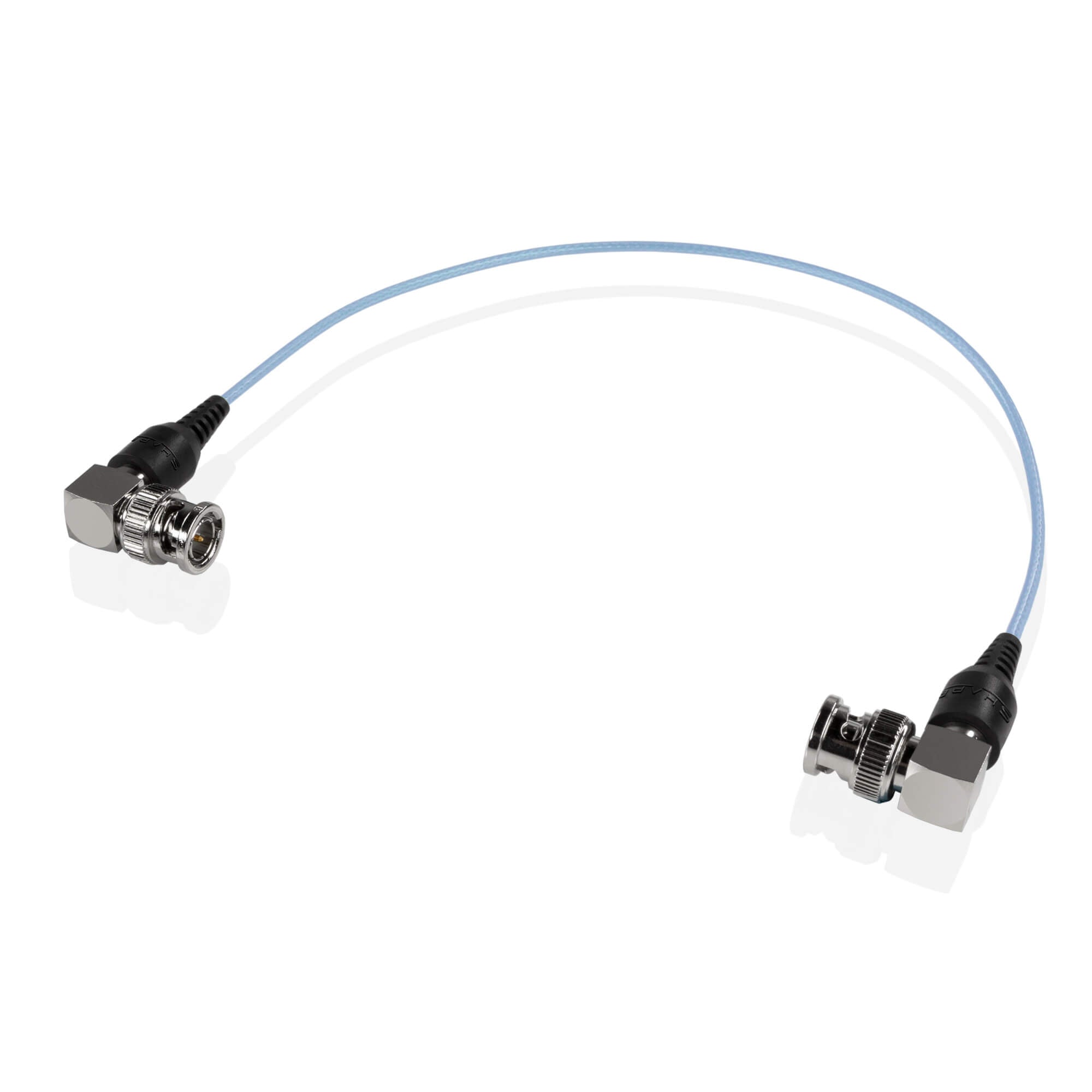SHAPE Skinny 90-Degree BNC Cable 12 inches Blue