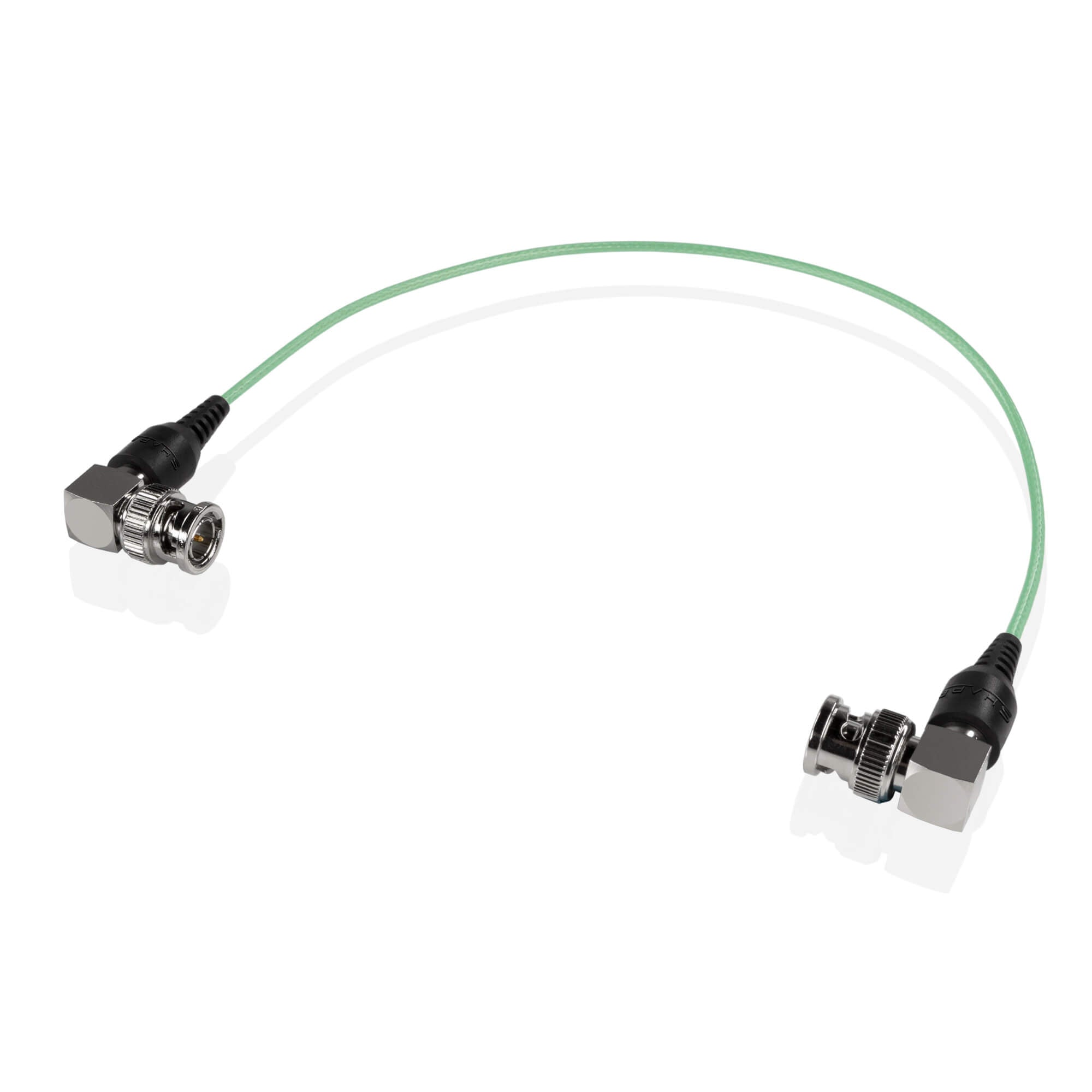 SHAPE Skinny 90-Degree BNC Cable 12 inches Green