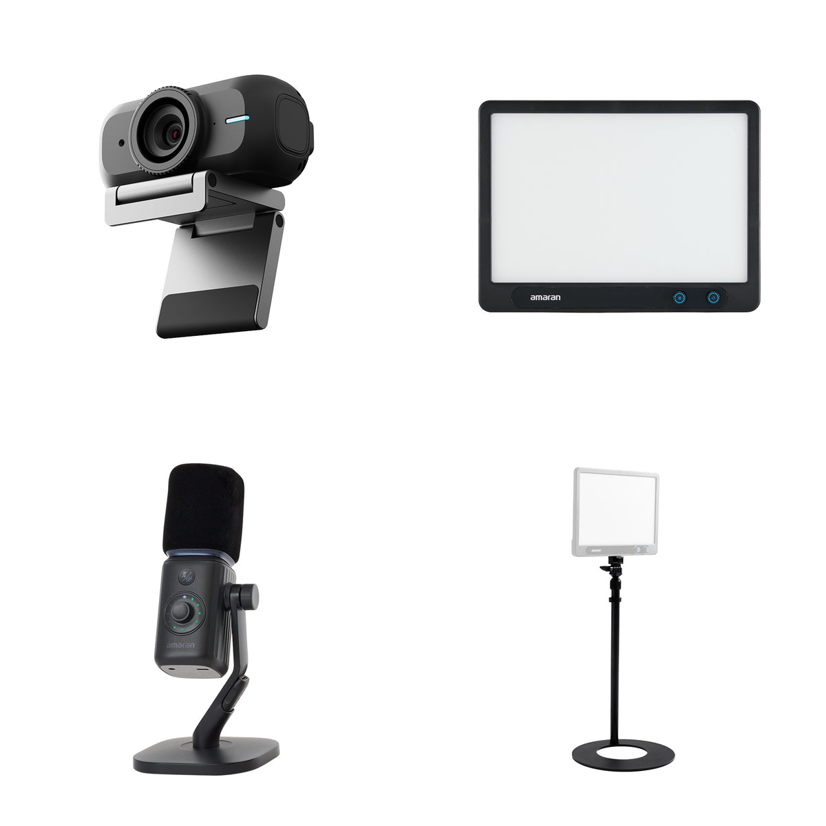 amaran Cam Streaming Starter Bundle (Charcoal) with amaran Cam, Verge light, Mic and desk stand