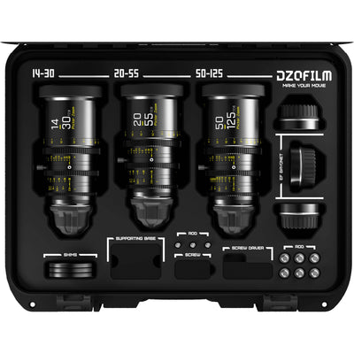 DZOFILM DZOFilm Pictor T2.8 Super35 Zoom 3-Lens Bundle 14-30/20-55/50-125 (PL & EF Mount) - Film Gear Canada