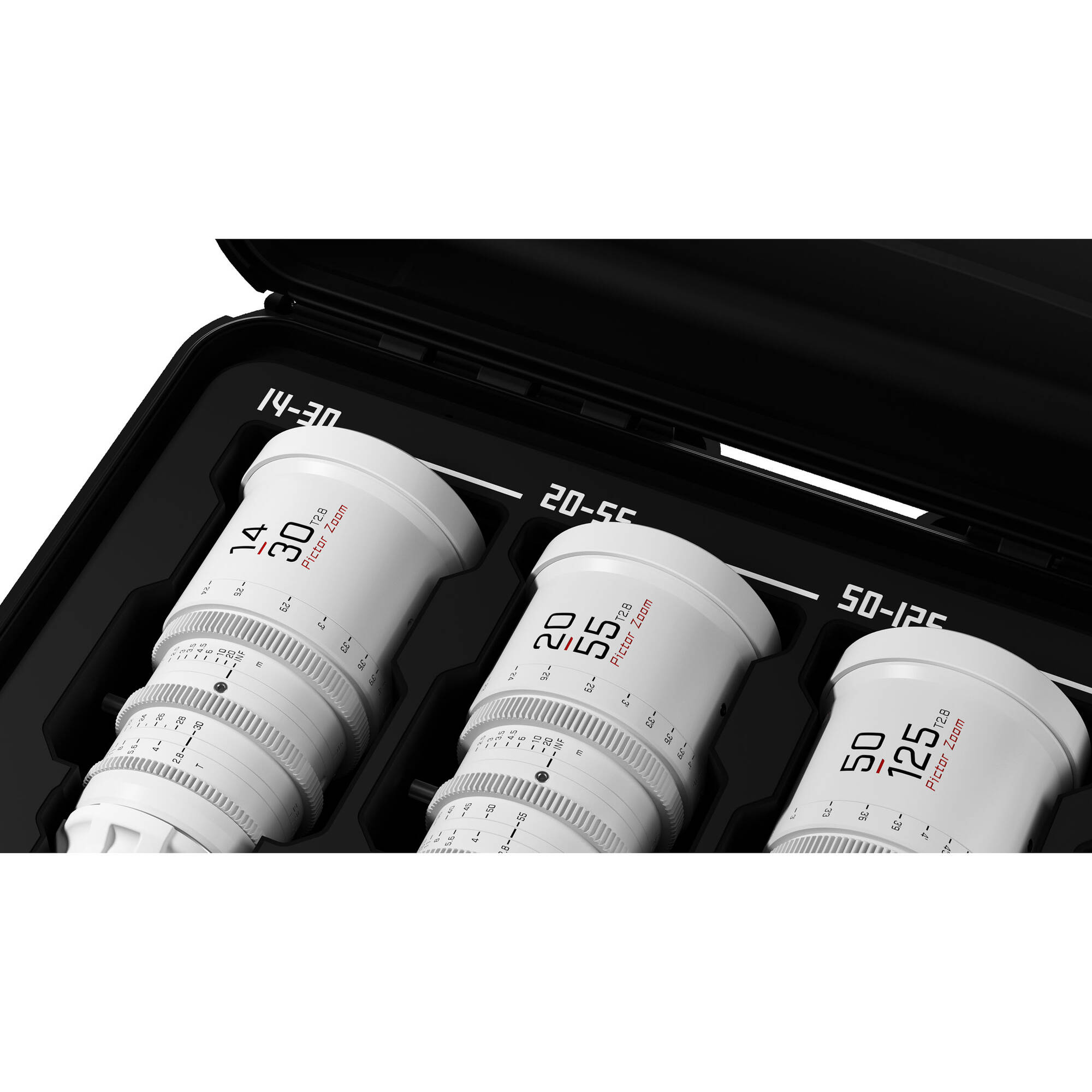 DZO Film Pictor Zoom Bundle White シネレンズ DZOFilm Pictor T2.8 Super35 Zoom 3-Lens Bundle 14-30/20-55/50-125