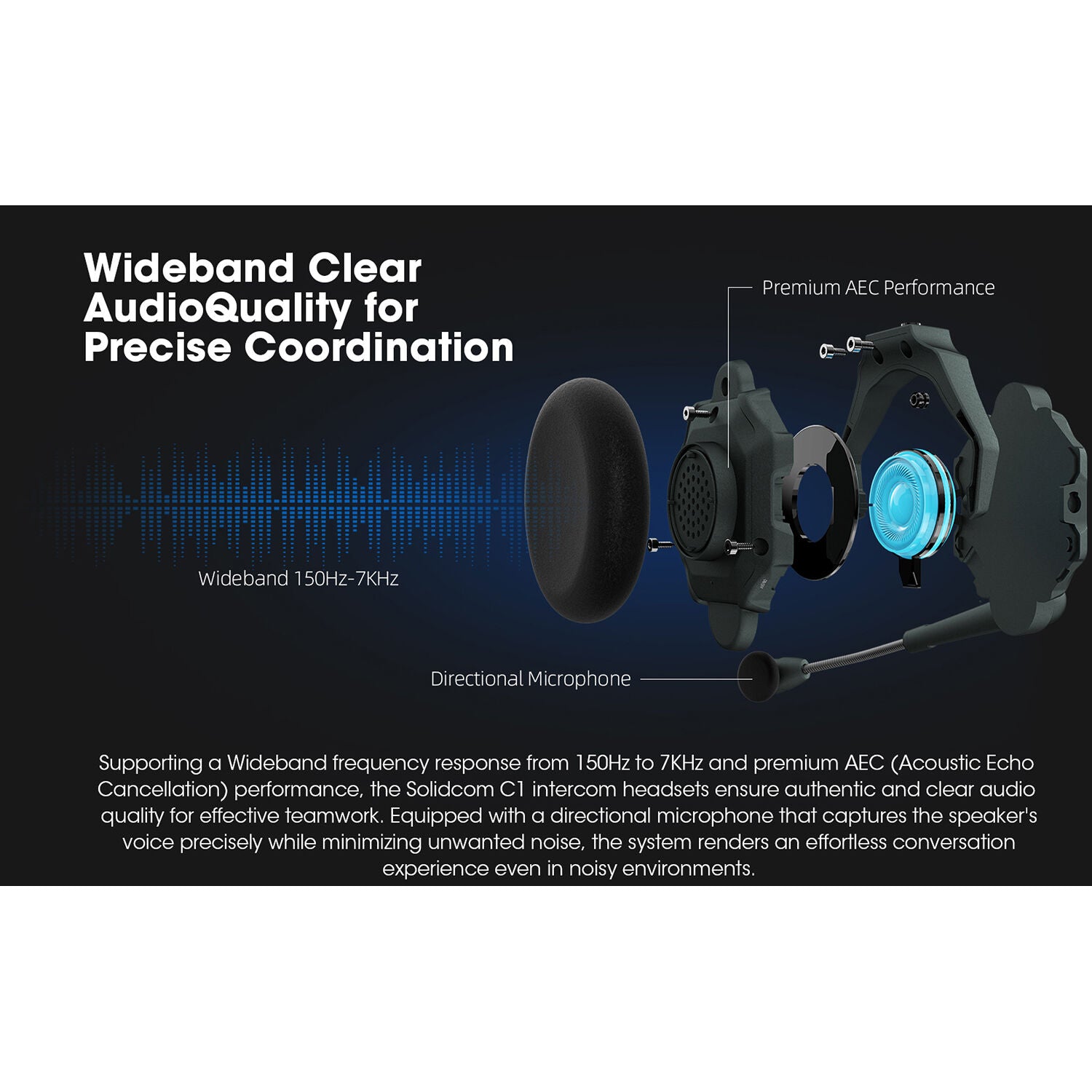 Hollyland Solidcom C1-3S Full-Duplex Wireless DECT Intercom System with 3 Headsets (1.9 GHz)