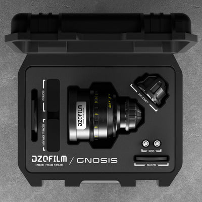 DZOFILM DZOFilm 32mm T2.8 Gnosis Macro Prime Lens (LPL with PL & EF Mounts, Feet) - Film Gear Canada