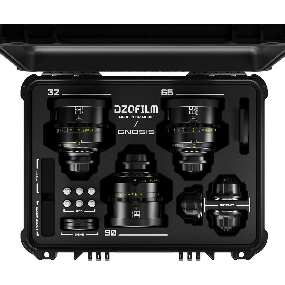 DZOFILM DZOFilm 32, 65, 90mm T2.8 Gnosis Macro Prime 3-Lens Kit (LPL with PL & EF Mounts) - Film Gear Canada