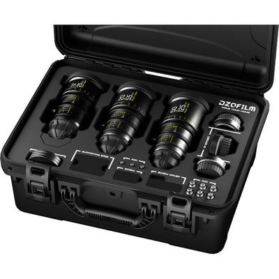 DZOFILM DZOFilm Pictor T2.8 Super35 Zoom 3-Lens Kit 12-25/20-55/50-125mm (PL & EF Mount, Black) - Film Gear Canada