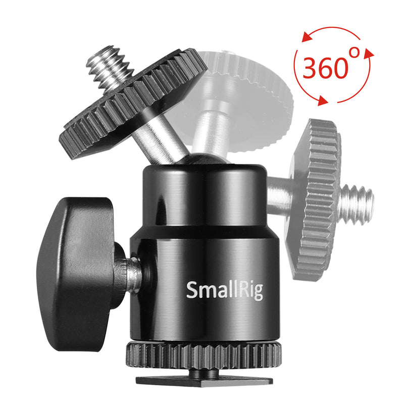 SmallRig 1/4" Camera Hot Shoe Mount with Additional 1/4" Screw (2pcs Pack)