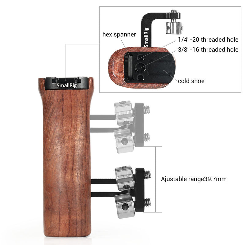 SmallRig Wooden Universal Side Handle HSN2093C - Filmgear Canada