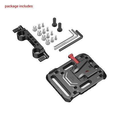 SmallRig V Mount Battery Plate with Dual 15mm Rod Clamp #3016 - Filmgear Canada