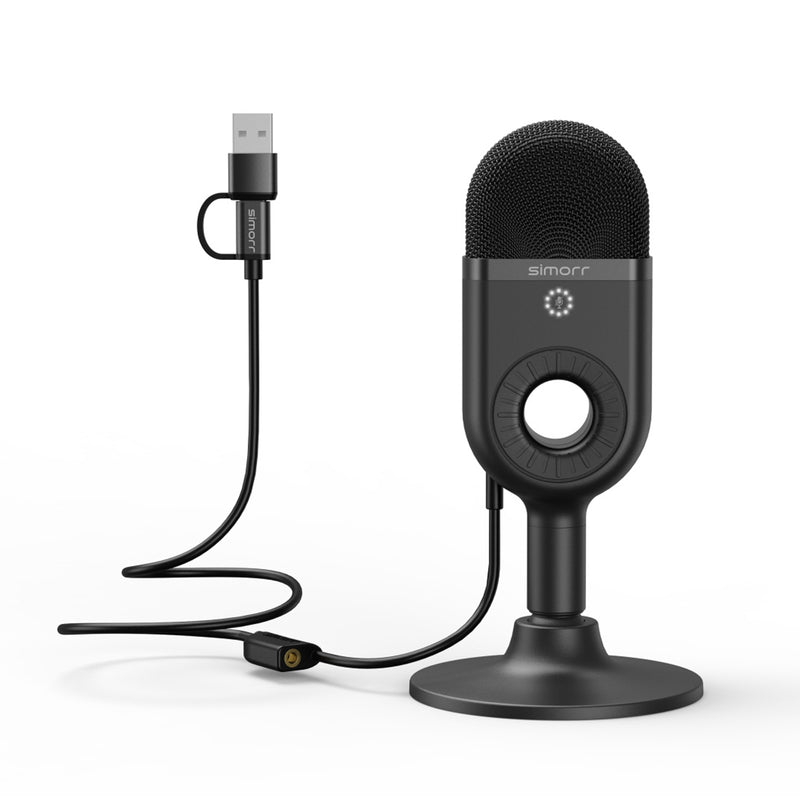 simorr Wave U1 USB Condenser Microphone 3491(Black) - Filmgear Canada