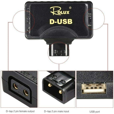 Rolux D-Tap P-Tap to USB Adapter Connector 5V Converter