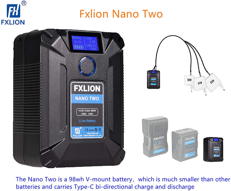 FXLION Nano TWO 98Wh Ultracompact V-Mount Battery (Open Box)