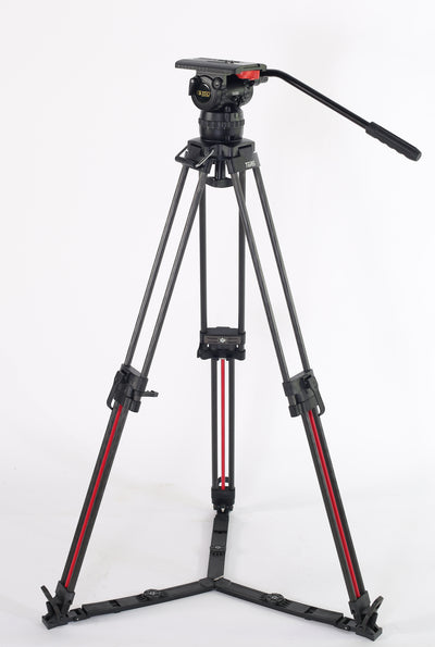 Teris TS150CF-Q Carbon Fiber Tripod Kit 20kg (44lb) Capacity 100mm Bowl Head with Flap Lock Quick Release - Filmgear Canada