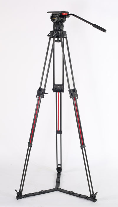 Teris TS150CF-Q Carbon Fiber Tripod Kit 20kg (44lb) Capacity 100mm Bowl Head with Flap Lock Quick Release - Filmgear Canada