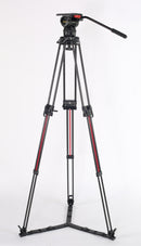 Teris TS150CF-Q Carbon Fiber Tripod Kit 20kg (44lb) Capacity 100mm Bowl Head with Flap Lock Quick Release - Filmgear Canada
