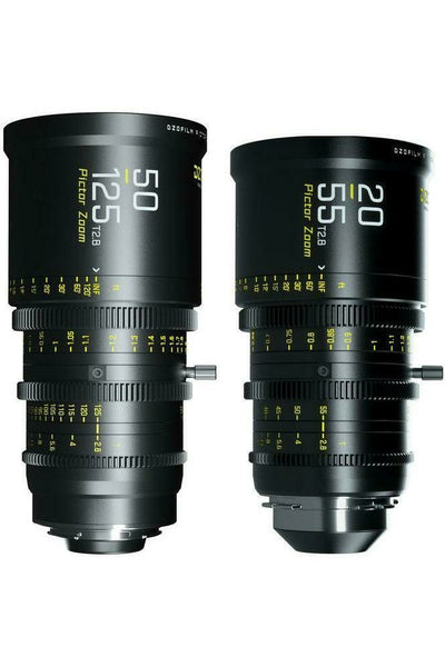 DZOFilm Pictor 20-55mm and 50-125mm T2.8 Super35 Zoom Lens Bundle (PL Mount and EF Mount, Black) - Filmgear Canada