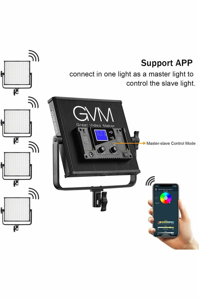 GVM 50RS RGB Video Light CRI97+ APP Control 3200K-5600K LED Panel - Filmgear Canada