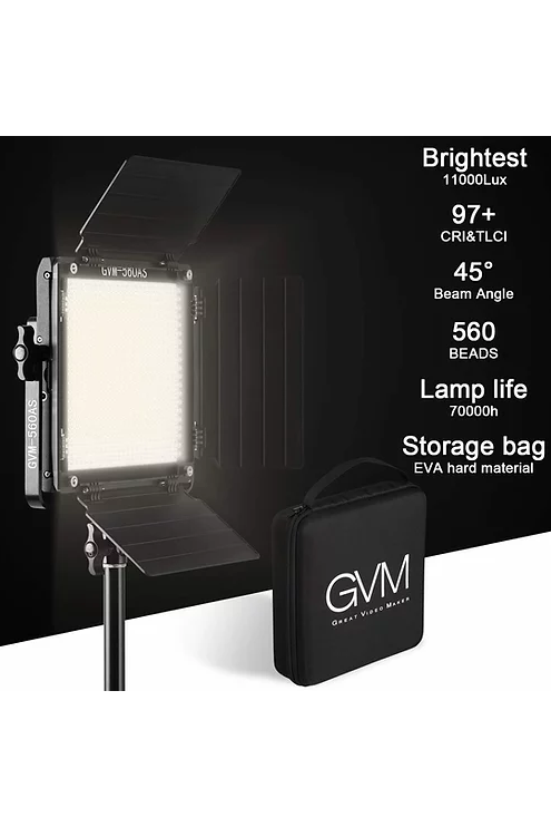 GVM 560 LED Video Light, Dimmable Bi-Color Lighting Kit with free APP Control - Filmgear Canada